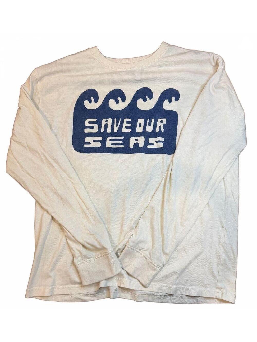 WearPonsible Save Our Seas Shirt Medium Organic Cotton Long Sleeve Ocean Graphic